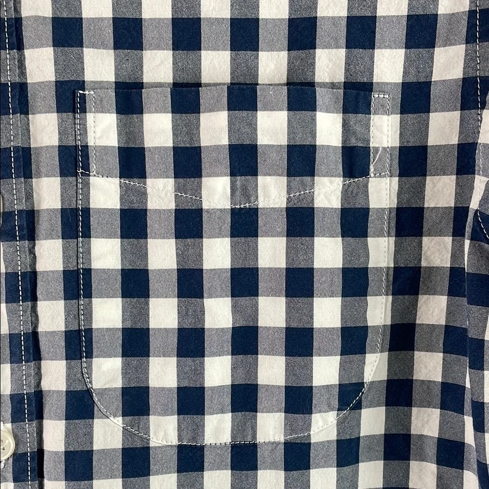 J. Crew Gingham Classic Navy Cotton Shirt Size XS